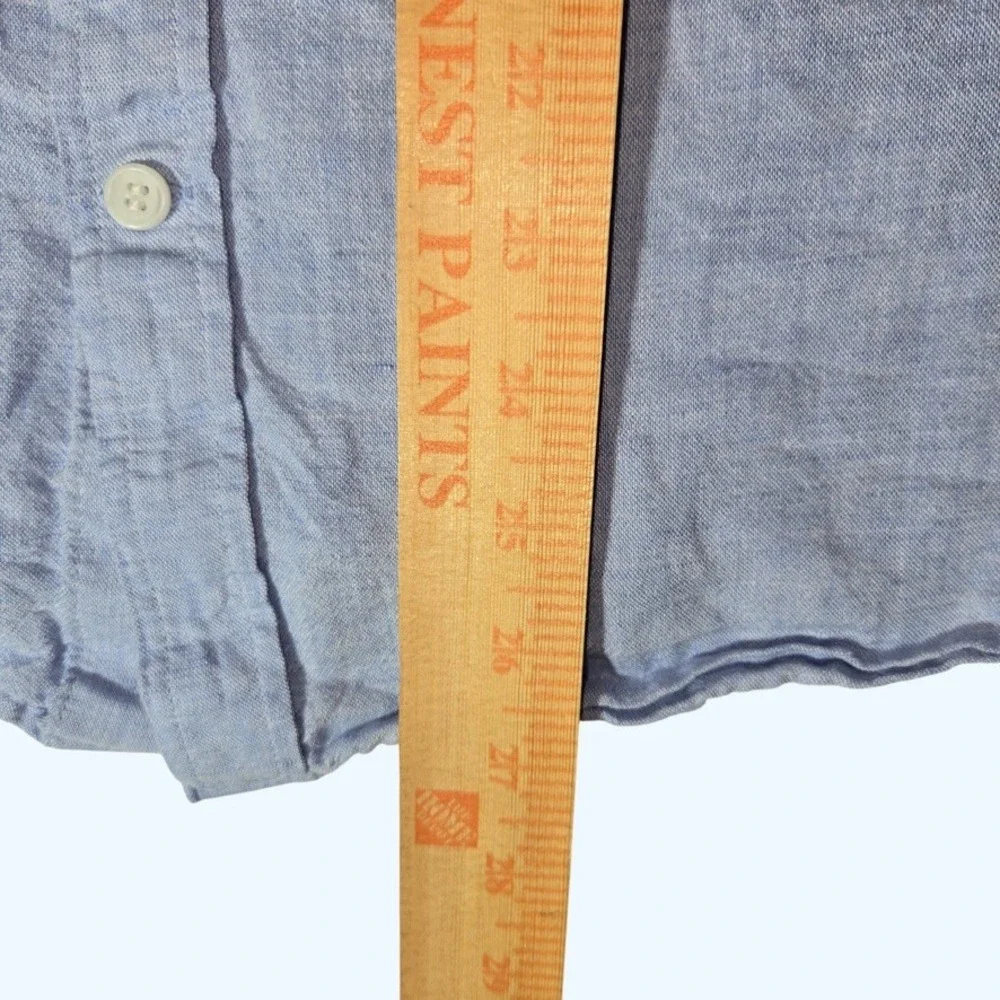 Banana Republic Linen Blend Slim Fit Short Sleeve Shirt Mens Medium 889550-09